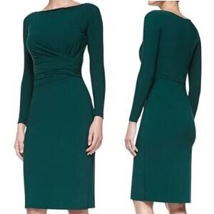 Chiara Boni La Petite Robe Camelia Crepe Bodycon Dress Green Women IT42 US 6